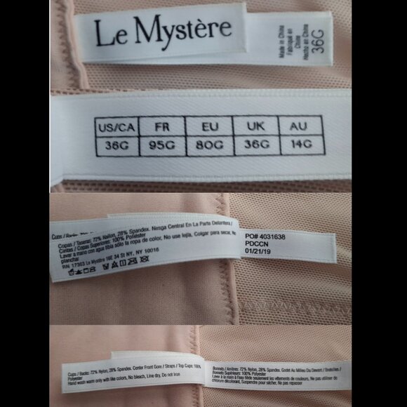 Le Mystere Hi Impact Underwire Sports Bra 36G Nude Full Bust Convertible Straps - Picture 2 of 8